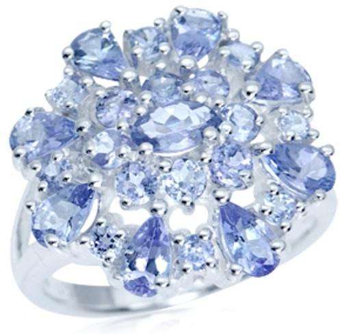 [R19408.50] ASHA CRAFT - 100% REAL 2.93ct Genuine Tanzanite Cluster Ring Size 7 / O