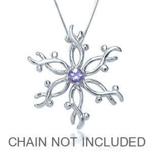 ON SALE!!! 0.10ct Genuine Tanzanite 925 Sterling Silver Snowflake Pendant