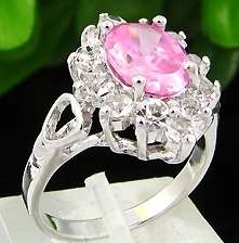 ASHA CRAFT - Brand New Cr. Pink Sapphire 18kgp Cocktail Ring - Size 8 / Q