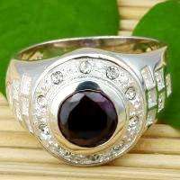ASHA CRAFT - Cr. Amethyst and Topaz 925 Sterling Silver Ring - Size 9 / R