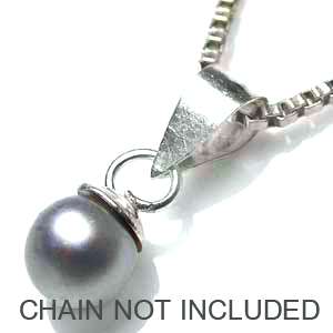 ASHA CRAFT - 5mm Tahitian Imitation Pearl 925 Sterling Silver Pendant