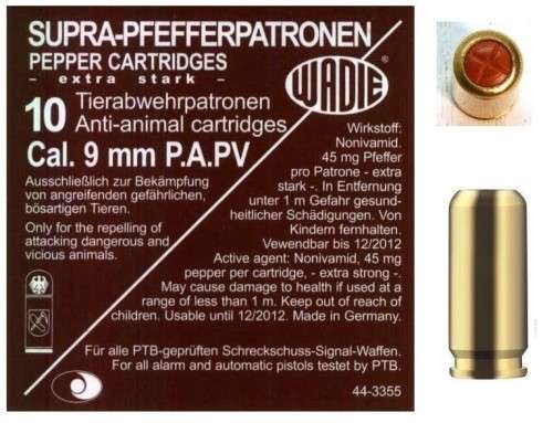 Pepper Cartridges 9mm