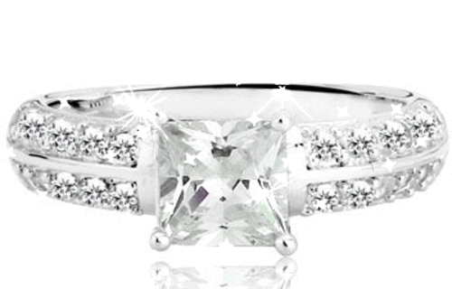 Manjifiek ** Sparkling White CZ Ring - Size 8