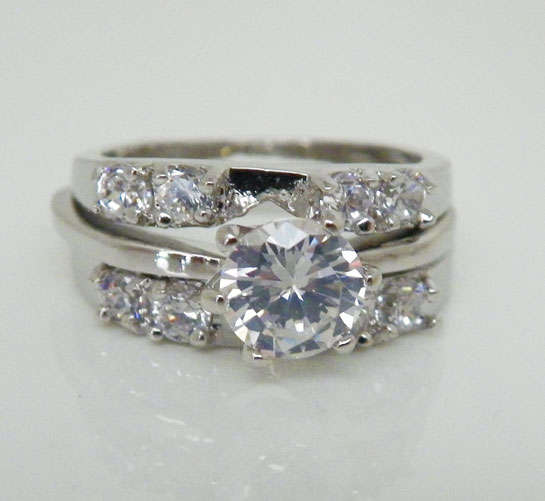 Simulated Diamond Wedding Ring - Size 8