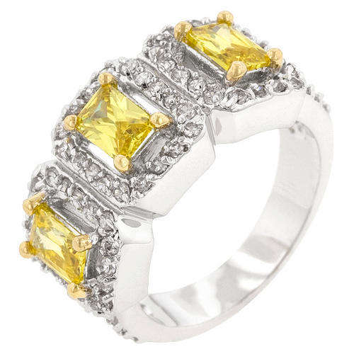 Stunning Jonquil Triplet Eternity Ring - Size 9