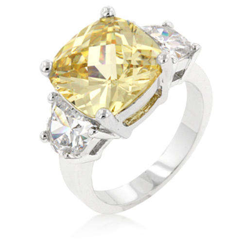 Stunning Ring with Jonquil Centre CZ - Size 7