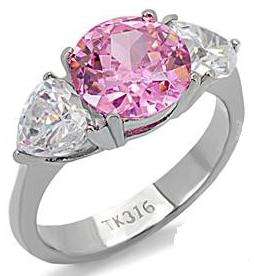"Awesome" Simulated Pink Topaz Ring - Size 7