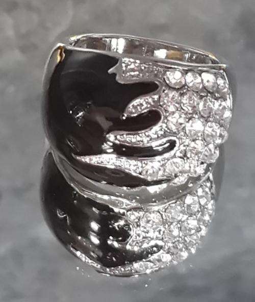 Gorgeous Dress Ring with Simulated Diamonds - Size 9