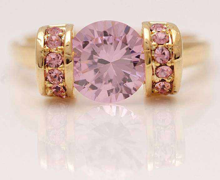 Pink Sapphire Engagement Ring - Size 7.5