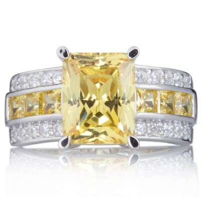 Rare Yellow Topaz Dress Ring - Size 9