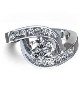 White Sapphire Engagement Ring - Size 8