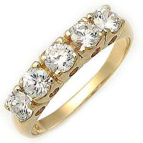 White Sapphire Woman's 10KT Yellow Gold Filled Ring - Size 9