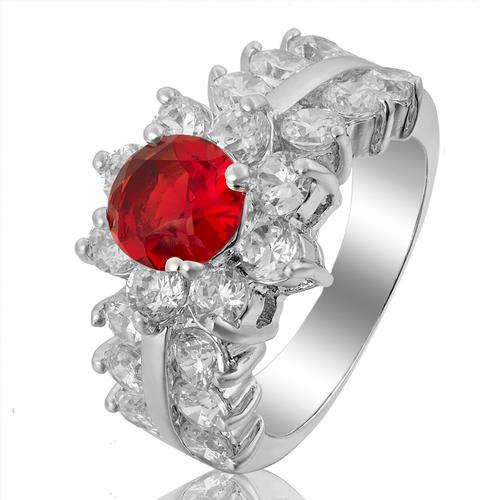 Red Ruby Garnet Topaz Ring - Size 8