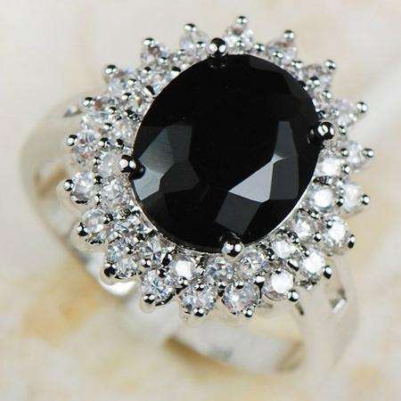 Black Onyx 14K Yellow Gold Filled Gemstone Ring - Size 7