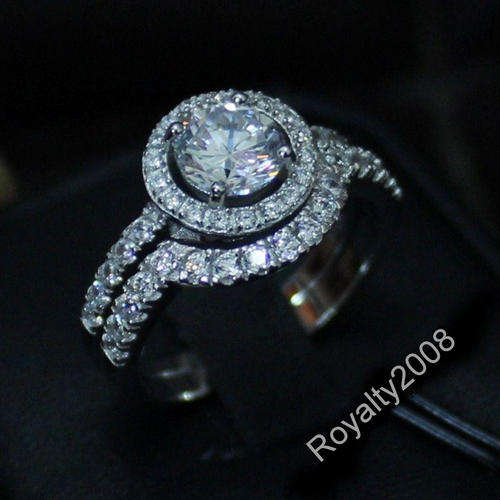 925 Silver Filled Wedding Ring Set - Size 7