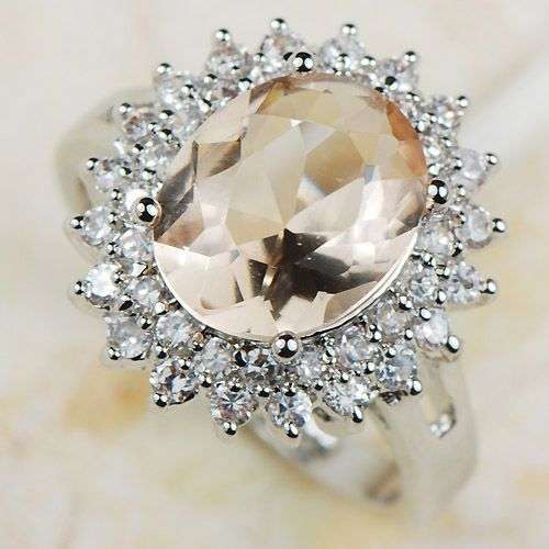 Dainty Morganite Gemstone Ring - Size 9