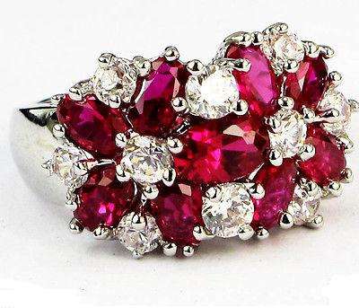 Gorgeous 18KT White Gold Filled Ruby Ring - Size 9