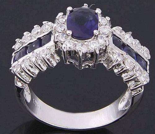 Ravishing Sapphire 10KT White Gold Filled Ring - Size 8