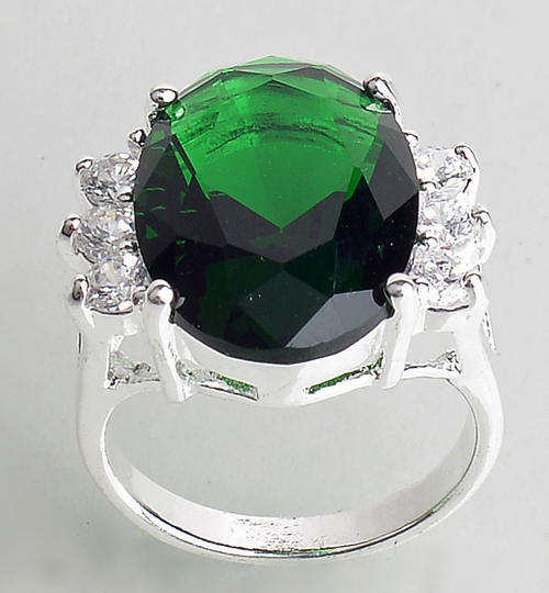 10kt White Gold Filled White Topaz Gemstone Wedding Ring Set - Size 9