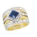 Stunning*** Blue Sapphire Gold Plated Ring - Size 9