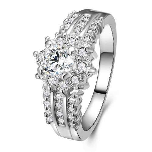925 Silver Gold Filled White Sapphire 3ct fine Ring - Sz 8