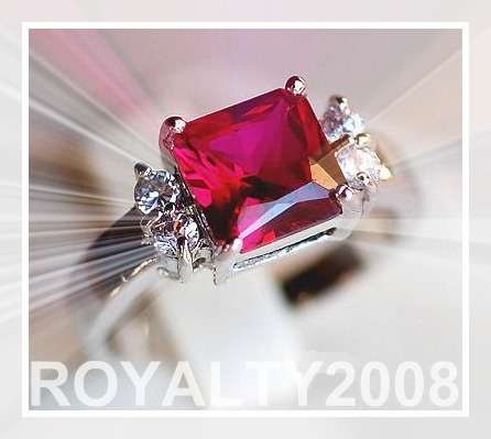 Stunning Ruby and White Sapphire Ring - SIze 7