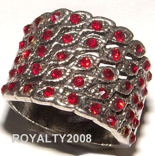Red Rhinestone Ring - Size 9