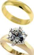 Magnificent Sparkling Solitaire Ring with plain Ring - Size 9