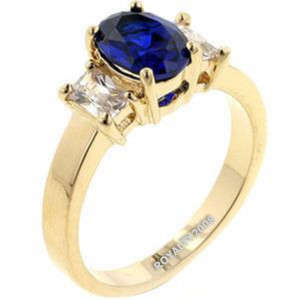 Gorgeous Ring with Oval Cut Sapphire - Size 9