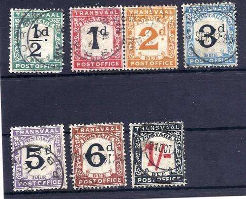 1907 TRANSVAAL POSTAGE DUE,FULL SET USED.