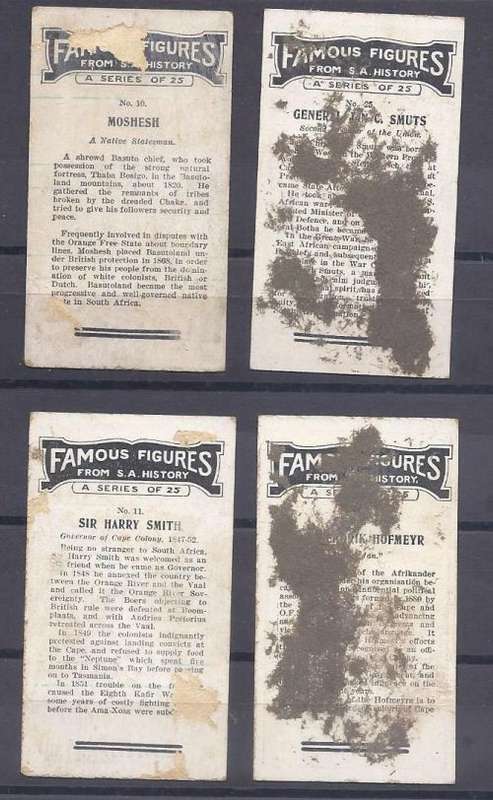 FAMOUS FIGURES FROM S.A. HISTORY.MOSHESH,GEN. SMUTS, SIR HARRY SMIT,J H HOFMEYER.