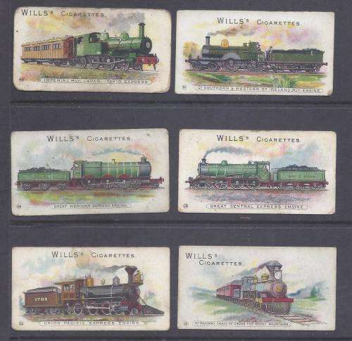 Train engines on Will,s cigarette cards.