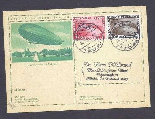 ZEPPELIN POLAR FAHRT 1931 DEUTSCHE LUFTPOST.