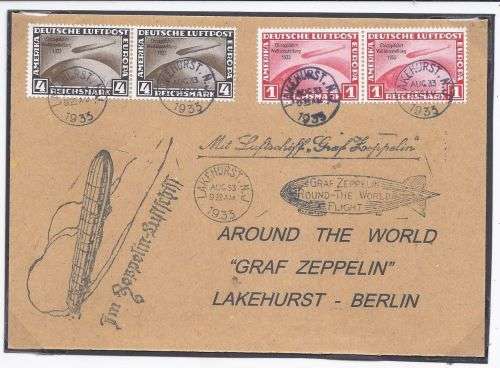 GRAF ZEPPELIN CHICAGOFART 1933.LAKEHURST TO BERLIN.
