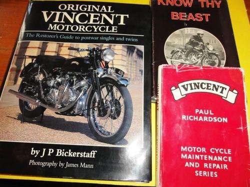 VINCENT MOTORCYCLE BOOKS- VARIOUS