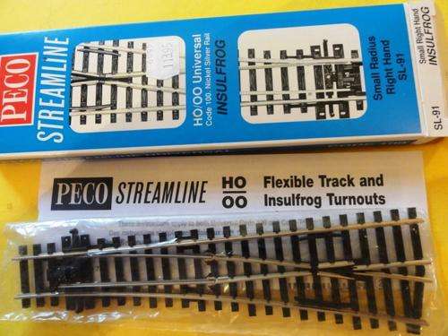 TRAINS- PECO, POINTS- NICKEL SILVER- SL-91-RH,-EXCELLENT