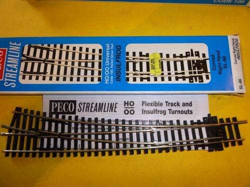 TRAINS- PECO, POINTS- NICKEL SILVER- SL-86,RH,CURVED-EXCELLENT