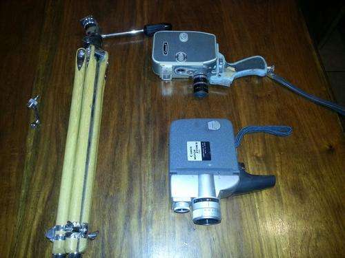2 video camera's and a wooden tripod (3 items one price)