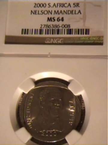 HIGH GRADE NGC MS64 SMILEY MANDELA 2000 R5 S/N 2786386-008