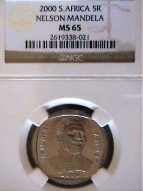 ***MS65*** SMILEY MANDELA 2000 R5 ***MS65***2ND HIGHEST GRADE BY NGC