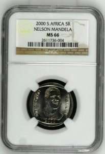 SMILEY - LICIOUS : MANDELA 2000 R5 SET : ALL THE GRADES FROM XF45 TO MS66 : 12 COINS BY NGC