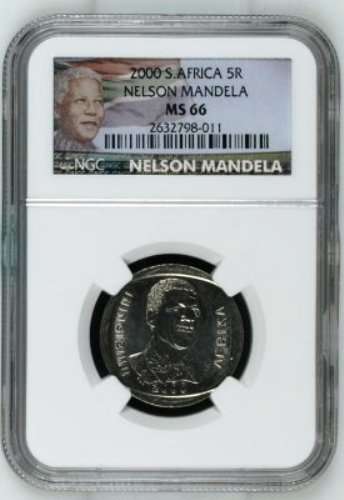 SUPER HIGHEST GRADE ***MS66***MANDELA 2000 SMILEY R5***MS66*** NGC NEW LABEL