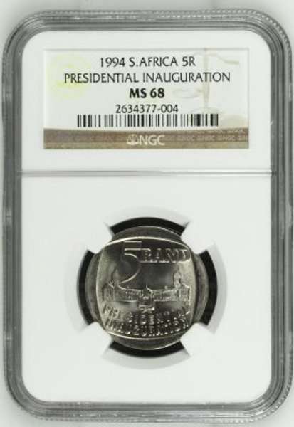 SUPER HIGHEST GRADE***MS68***1994 INAUGURATION R5***MS68*** BY NGC : 1ST ON BOB