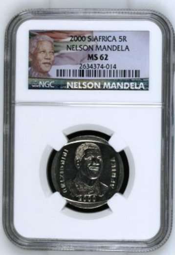 ***MS62***MANDELA 2000 SMILEY R5***MS62*** NGC NEW LABEL