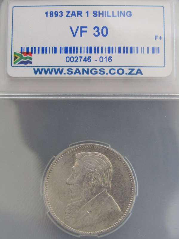 SUPER RARE COIN : ZAR 1893 1 SHILLING : HIGH VALUE : GRADED