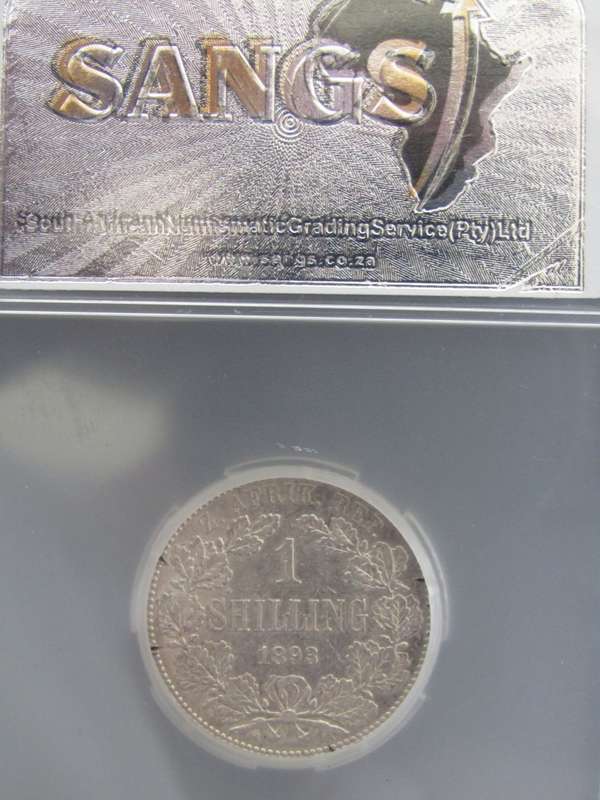 SUPER RARE COIN : ZAR 1893 1 SHILLING : HIGH VALUE : GRADED
