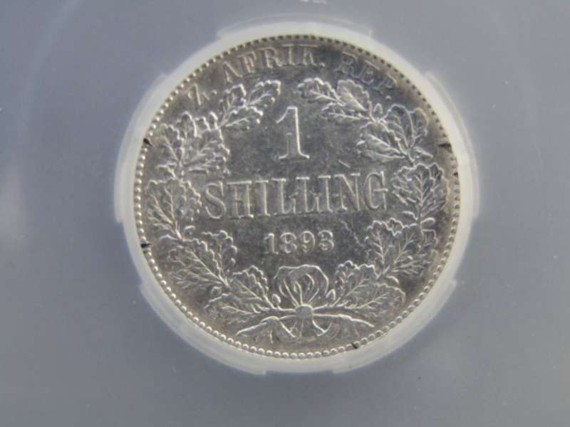 SUPER RARE COIN : ZAR 1893 1 SHILLING : HIGH VALUE : GRADED