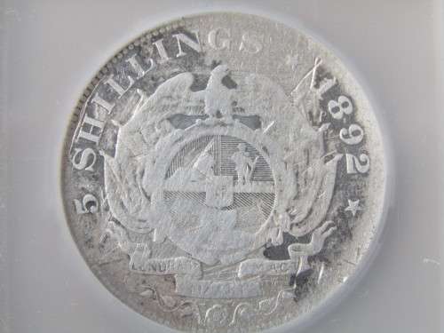 SCARCE ZAR 1892 5 SHILLINGS