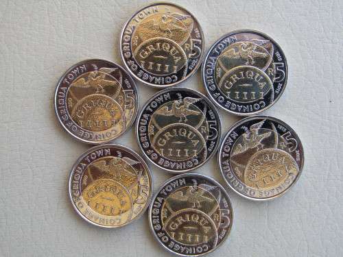 CRAZY R1 START : GRIQUA TOWN 1815-2015 COMMEMORATIVE R5 COIN : 23 UNCIRCULATED COINS