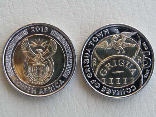 CRAZY R1 START : GRIQUA TOWN 1815-2015 COMMEMORATIVE R5 COIN : 23 UNCIRCULATED COINS